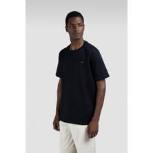 Paul & Shark Erkek Normal Kalıp Yuvarlak Yakalı Shark Logolu %100 Pamuklu Esnek Kumaş Kısa Kollu Lacivert-Gold T-Shirt 15311610A-50E