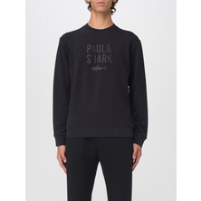 Paul & Shark Erkek Pamuklu Önü Logo Desenli Yuvarlak Yakalı Pamuklu Uzun Kollu Siyah Sweatshirt 15311839-011