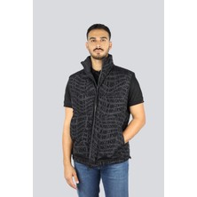 Versace Erkek Logo Desenli Dik Yaka Normal Kalıp Kış Tüyü Dolgulu Siyah Mont 79GAUD22CQ21D-899