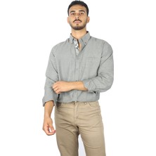 Paul & Shark Erkek Marka Logo Detaylı Regular Fit Uzun Kollu Antrasit Gömlek 12313078-308
