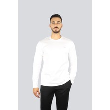 Paul & Shark Erkek Slim Fit Bisiklet Yakalı Uzun Kollu Beyaz T-Shirt 15311611A-46A