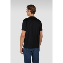 Paul & Shark Erkek Normal Kalıp Yuvarlak Yakalı Shark Logolu %100 Pamuklu Esnek Kumaş Kısa Kollu Siyah-Altın T-Shirt 15311610A-11G