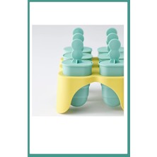 PremiumPort Turkuaz ve Sarı Renkli Çubuk Dondurma Kalıbı, Pratik ve Şık Tasarım