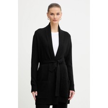 Armani Exchange Kadın Beli Kuşaklı ve Cep Rahat Kesim Uzun Kol Siyah Hırka XW000766 AF13774-UC001