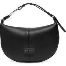 Armani Exchange Kadın Ayarlanabilir Askılı Fermuarlı Logo Etiketli Siyah Omuz Çantası XW001574 AF15632-UC001