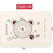 PremiumPort Profesyonel Krem Rengi Silikon Hamur Açma Matı 50X70 Cm, 5 Mm, 545 G