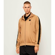 EA7 Erkek Kapşonlu Yaka Fermuarlı Uzun Kol Düz Bej Eşofman Üstü 7M000621 AF17089-U6171