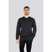 Paul & Shark Erkek Normal Kalıp Logo Desenli Yuvarlak Yakalı Pamuklu Uzun Kollu Siyah Sweatshirt 15311861A-011