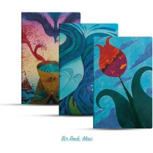 Üçlü Çizgisiz Defter Seti Bir Renk Mavi