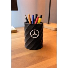 Yapı3D Spiral Tasarımlı Dekoratif Masaüstü Kalemlik | Logo Detaylı Modern Kalem Tutucu | Ofis ve Çalışma Masası Organizeri