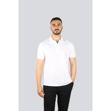 Paul & Shark Erkek Regular Fit Ince Pike Pamuklu Kısa Kollu Beyaz-Altın Polo Yaka T-Shirt 25411236A-10E