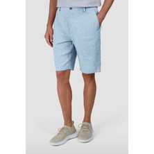 Paul & Shark Erkek Regular Fit %100 Keten Normal Bel Mavi Şort 25414042-720