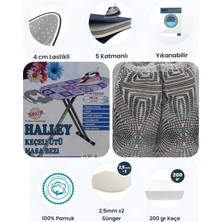 Feyza Design 140X50 Lastikli Keçe Ütü Masası Bezi, Yıkanabilir, Kullanışlı ve Şık Tasarım