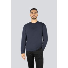 Paul & Shark Erkek Normal Kalıp Yuvarlak Yakalı Shark Logo Işlemeli Uzun Kollu Lacivert Sweatshirt 15311865-050