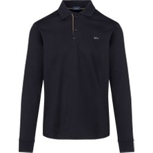 Paul & Shark Erkek Düğme Kapama Uzun Kol Polo Yaka Reqgular Fit Lacivert-Gold Polo Yaka T-Shirt 15311727A-50E