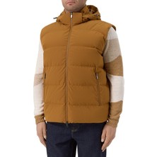 Paul & Shark Erkek Kapitone Desenli Içi Dolgulu Kapüşonlu Kahverengi Yelek 15312006-976