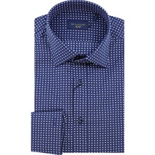 Paul & Shark Erkek Regular Fit Pamuklu Mikro Desenli Düğmeli Uzun Kollu Lacivert Gömlek 25413204CF-G09