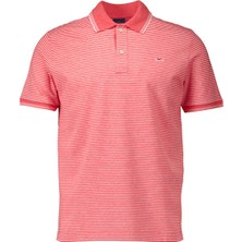 Paul & Shark Erkek Polo Yaka Çizgili Kısa Kollu Pamuklu Kırmızı Beyaz Polo Yaka T-Shirt 25411226-123