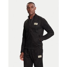 EA7 Erkek Dik Yaka Regular Fit Fermuar Kapamalı Uzun Kollu Siyah Eşofman Üstü 7M000674 AF16718-UC001