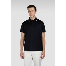 Paul & Shark Erkek Pamuklu Marka Logolu Kısa Kollu Polo Yaka Siyah Polo Yaka T-Shirt 25411301A-011