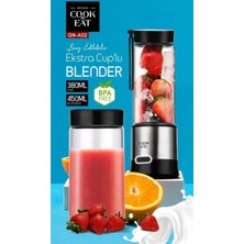 Allians Taşınabilir Paslanmaz Blender, Kablosuz Şarjlı Smoothie Kapsülü 380+450 ml