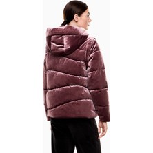EA7 Kadın Çıkarılabilir Fermuarlı Kapüşon ve Kollar Uyumlu Işlemeli Logo Cepli Bordo Mont 7W000441 AF15654-M5064