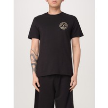Versace Erkek Küçük Logo Detaylı Bisiklet Yaka Kısa Kollu Siyah T-Shirt 78GAHT00CJ00T-G89