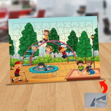 Asilmeydan Parkta Oynayan Çocuklar 99 Parça Puzzle Yapboz Tablo-1308-25094