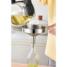 PremiumPort Paslanmaz Çelik 14 cm Yağ, Meyve Suyu ve Şarap Hunisi