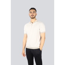 Paul & Shark Erkek Regular Fit Yatay Çizgili %100 Pamuklu Kısa Kollu Beyaz Polo Yaka T-Shirt 25411613-216