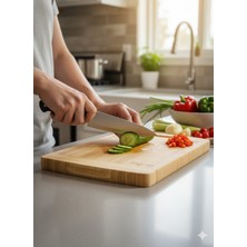 PremiumPort Bambu Ahşap Kesme ve Sunum Tahtası 32 Cm, Şık ve Dayanıklı Mutfak Ürünü
