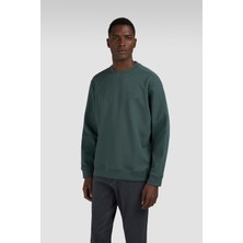 Paul & Shark Erkek Normal Kalıp Logo Desenli Yuvarlak Yakalı Pamuklu Uzun Kollu Yeşil Sweatshirt 15311861-513