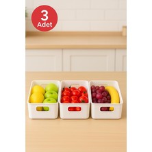 PremiumPort Buzdolabı ve Dolap Içi Düzenleyici Seti, Beyaz, 3 Adet