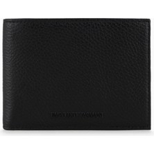 Emporio Armani Erkek Kapamasız Bölmeli Deri Siyah Cüzdan Y4R166 Y068E-80001