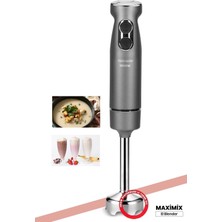 Allians Maximix Antrasit 1000W 4 Bıçaklı Paslanmaz El Blender Turbo Hız Ayarlı