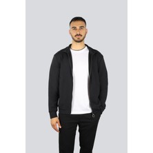 Paul & Shark Erkek Fermuarlı Dik Yaka Regular Fit Esnek Pamuklu Kumaş Uzun Kollu Siyah Sweatshirt 25411814-11D