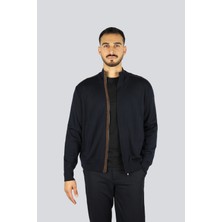 Paul & Shark Erkek Regular Fit %100 Yün Dik Yaka Uzun Kollu Lacivert Hırka 15311203-050