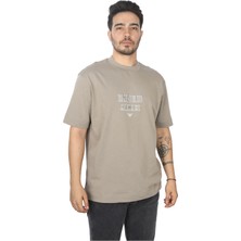 Emporio Armani Erkek Dokuma Bisiklet Yaka Kısa Kollu Günlük Bej T-Shirt 6D1TQ9 1JWZZ-01P6