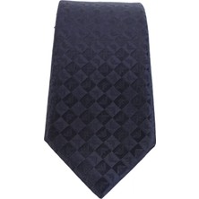 Emporio Armani Erkek Saf Ipek Kumaş Kare Kartal Desenli Lacivert Kravat 340075 2R612-00136