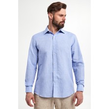 Paul & Shark Erkek Düğmeli Uzun Pamuklu Günlük Mavi Gömlek 24413076CF-364