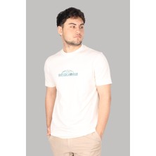 Emporio Armani Erkek Marka Logolu Organik Pamuklu Kısa Kollu Ekru T-Shirt 3D1TG8 1JOCZ-01A1