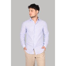 Emporio Armani Erkek Uzun Kol Normal Gömlek Yaka Günlük Lila Gömlek E31CM0 F1312-726
