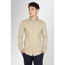 Paul & Shark Erkek Pamuklu Polo Yaka Kısa Kollu Günlük Kullanım Bej Gömlek 24411307-710