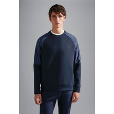 Paul & Shark Erkek Regular Fit Bisiklet Yaka Uzun Kol Pamuklu Mavi Sweatshirt 14311807-050