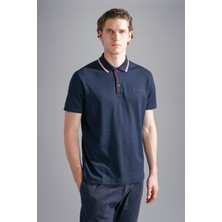 Paul & Shark Erkek Dokuma Polo Yaka Kısa Kol Günlük Lacivert Polo Yaka T-Shirt 14311719-050