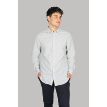 Emporio Armani Erkek Uzun Kol Normal Gömlek Yaka Günlük Gri Gömlek E31CM0 F1312-617