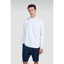 Paul & Shark Erkek Regular Fit Logo Detaylı Yuvarlak Yaka Uzun Kollu Pamuklu Beyaz Sweatshirt 25411881-010