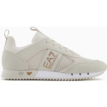 EA7 Unısex Fileli Şerit Logolu Bağıcıklı Gümüş Sneaker X8X027 XK050-U453