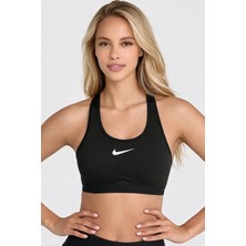 Nike Swoosh High Support Non Padded Adjustable Sports Bra Kadın Yüksek Destekli Spor Sütyeni Siyah