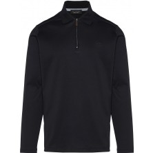 Paul & Shark Erkek Regular Fit %100 Pamuklu Yarım Fermuarlı Siyah Polo Yaka T-Shirt 15311722-011